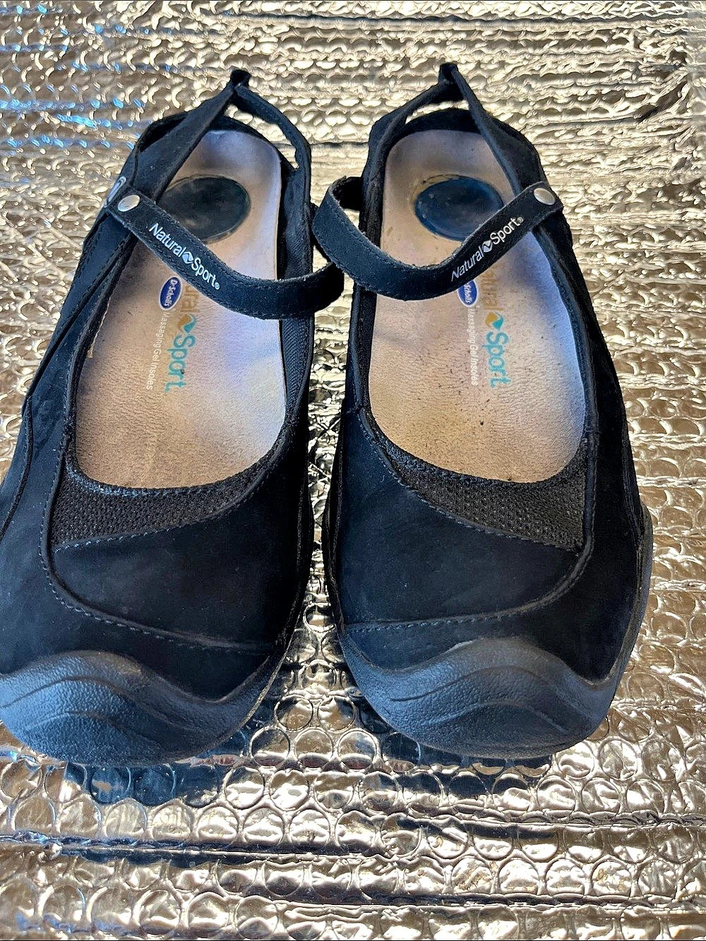 Natural Sport Mary Jane Flats in Black